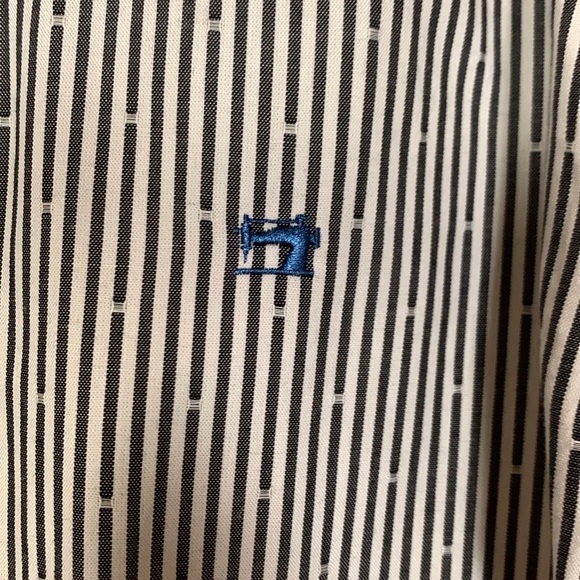 Scotch & Soda black and white stripe button down oxford shirt Size Medium - Picture 8 of 13